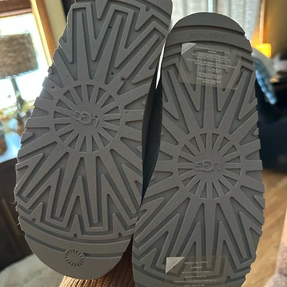 UGG Women's Light Gray Suede Shearling Clog Mules - Picture 2 of 2